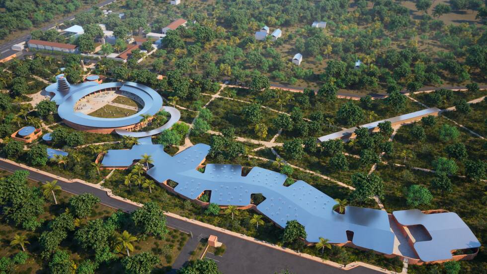 Aerial view. Render by Kéré Architecture